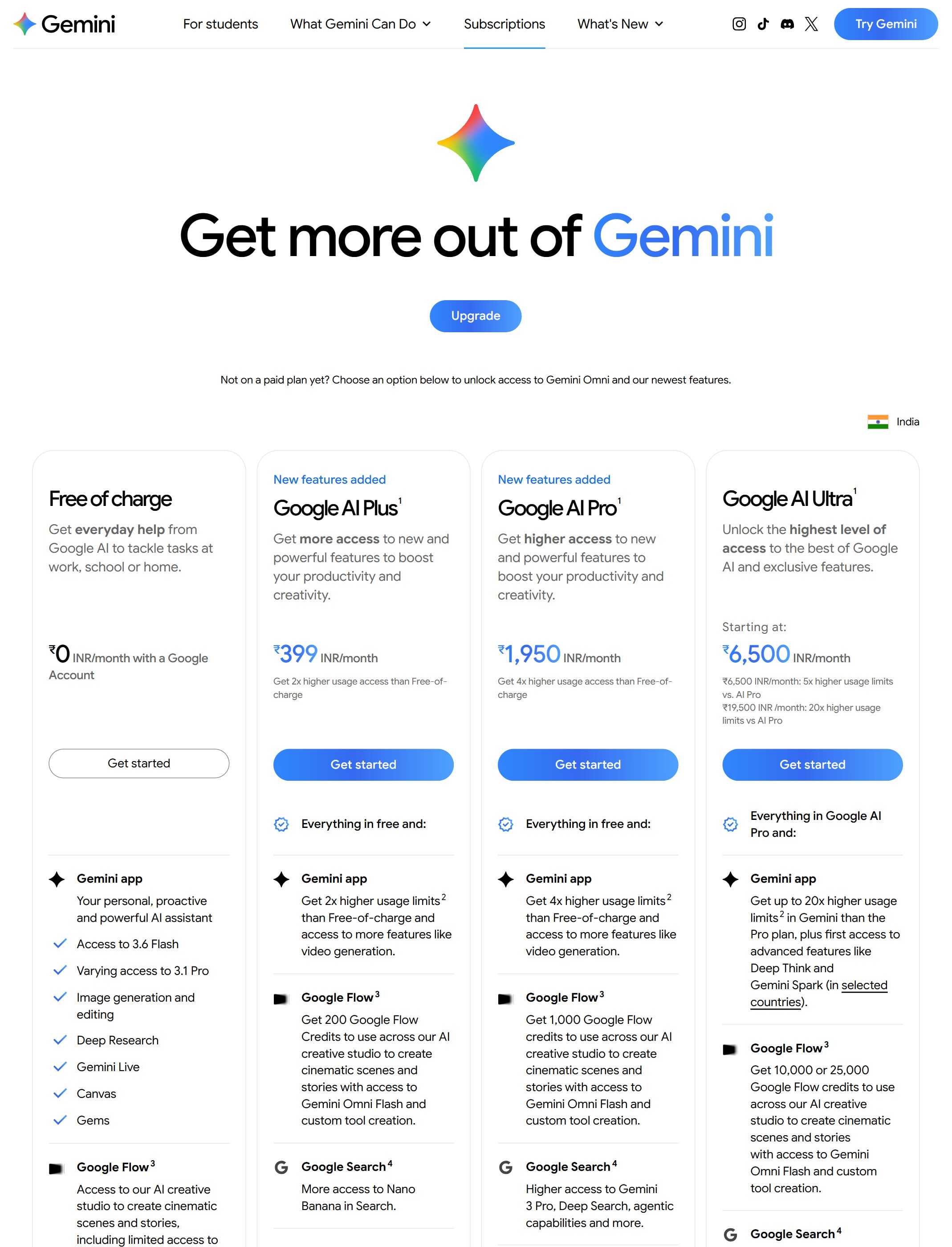 Google Veo 3.1 pricing page screenshot captured from the official pricing page