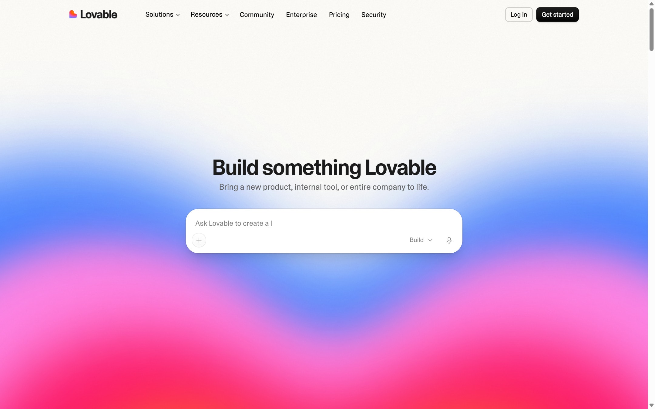 Lovable product page screenshot captured from the official product page