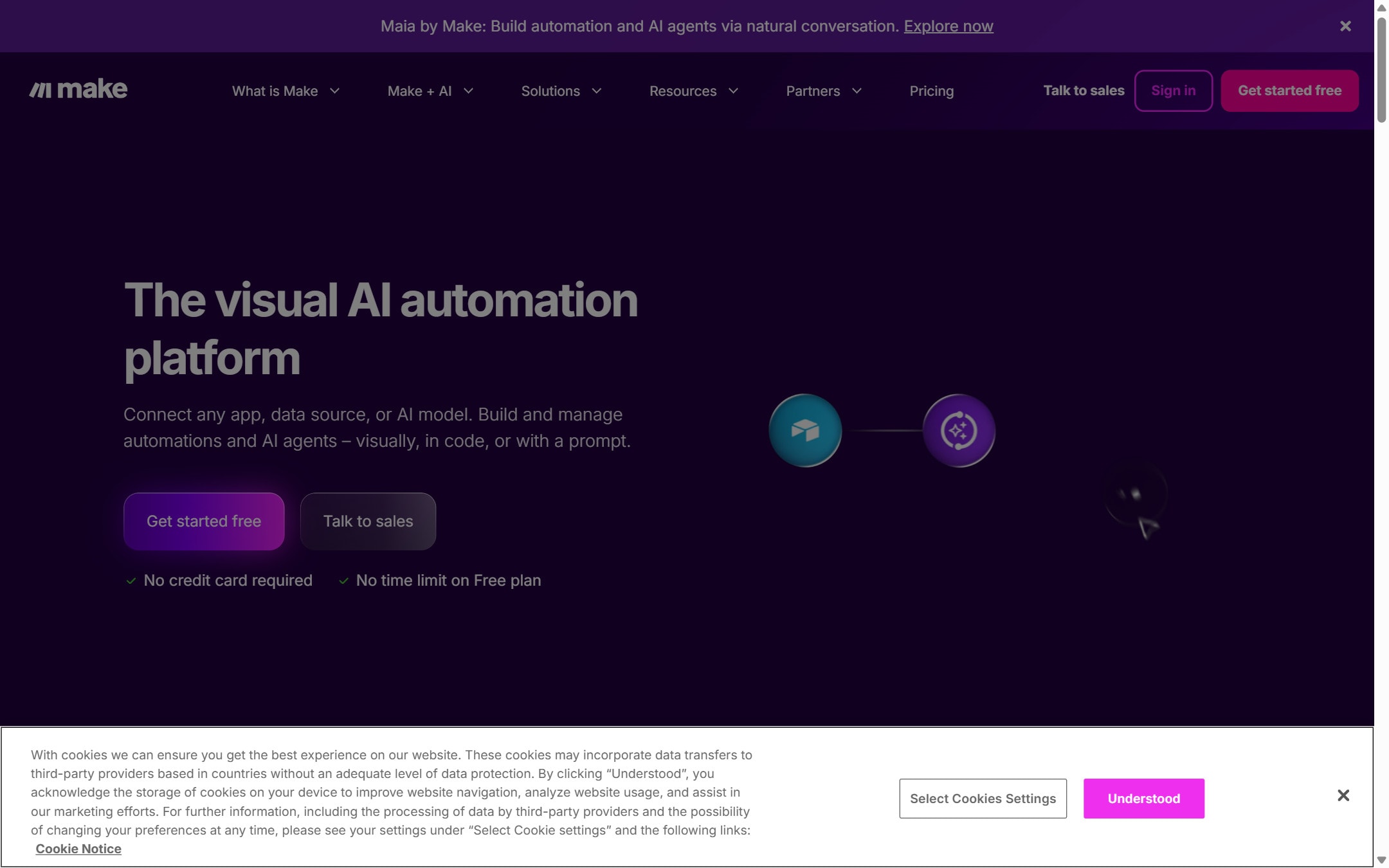 Make product page screenshot captured from the official product page