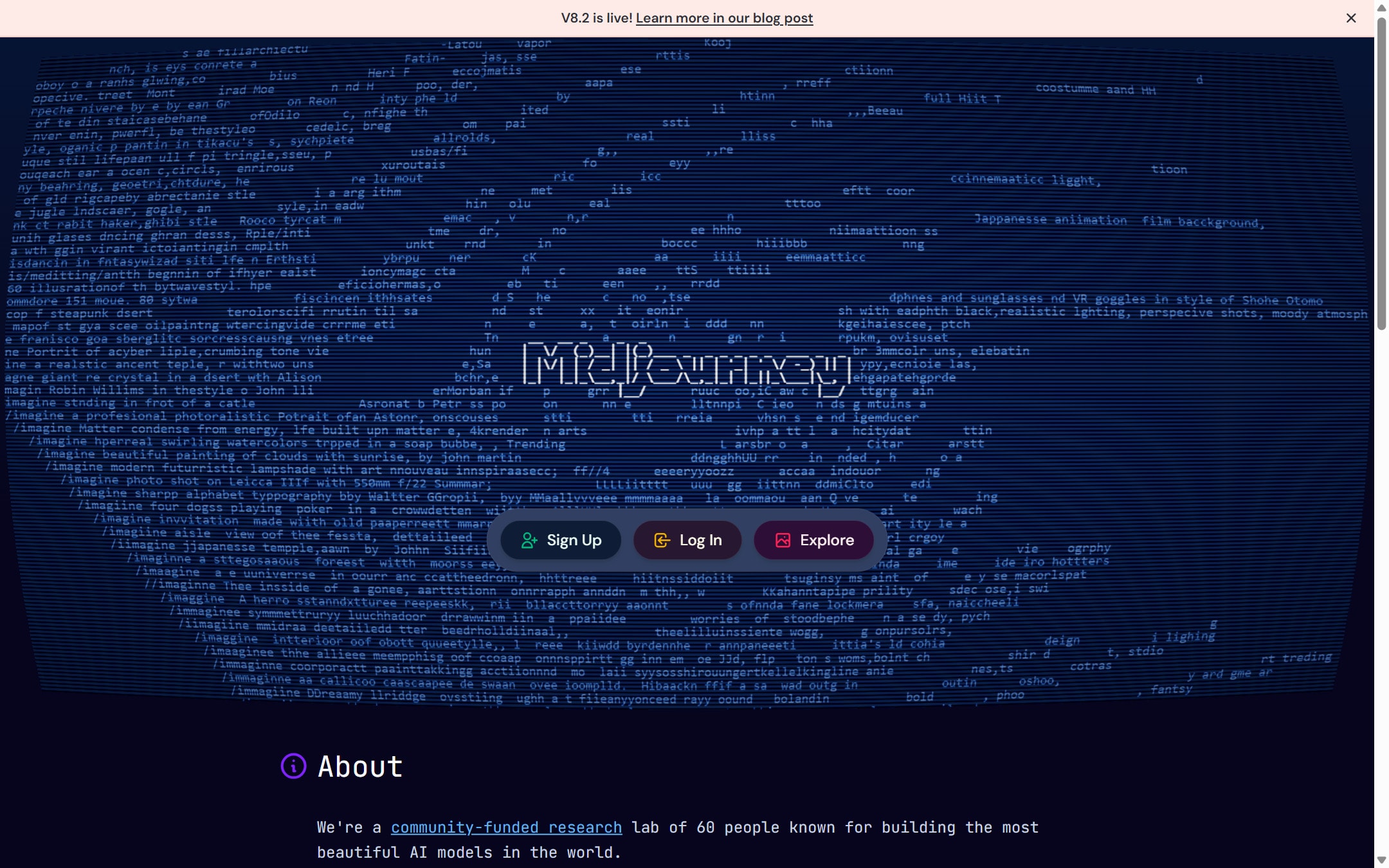 Midjourney product page screenshot captured from the official product page