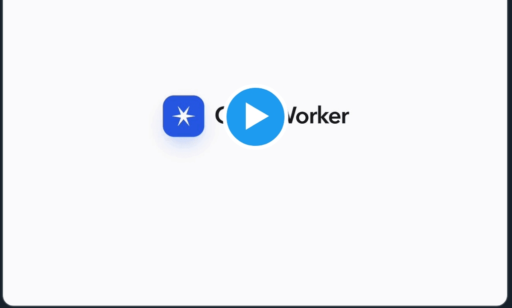 Frame from Andrew Ng's OpenWorker announcement video showing the OpenWorker logo
