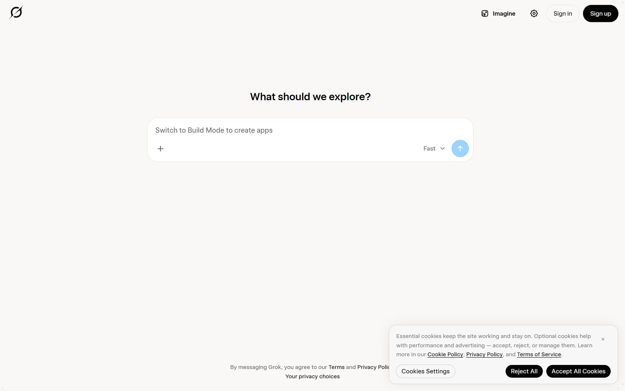 Grok product page screenshot captured from the official product page